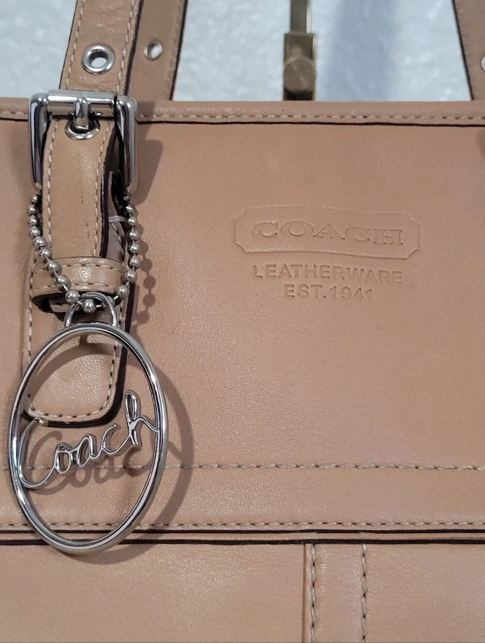Coach Legacy Natural Cowhide Camel Tan Leather Classic Tote Shoulder Bag